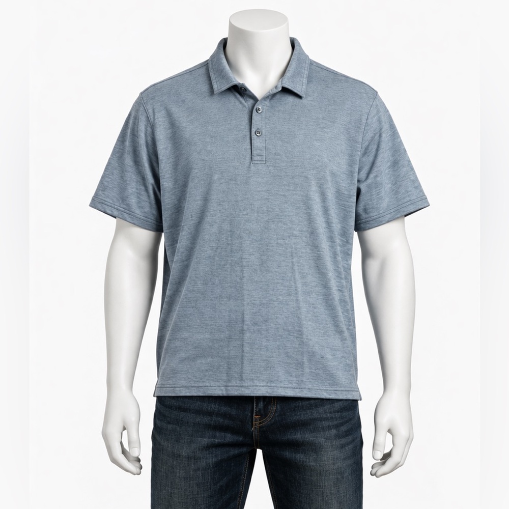 Travis Mathew Polo Shirt Mens Size XL Blue Short Sleeve Pima Cotton Golf Casual